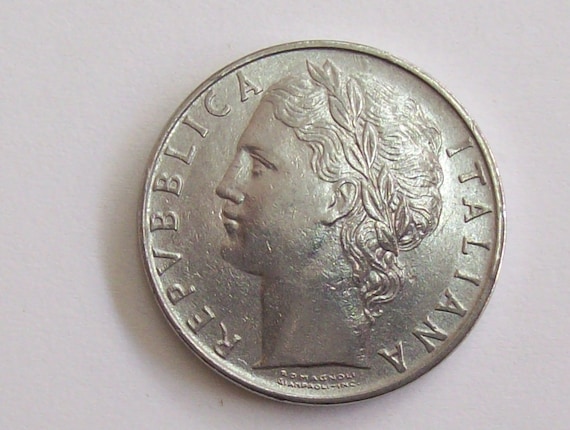 ヴィンテージ 1959 イタリア リラ 100 コイン イタリア共和国。ベイ