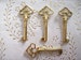 Vintage Italy Ancient gold key for high quality doors.Key for drawer or cabinet loocks.Necklace.Key to happiness,steampunk hardware.Art450 