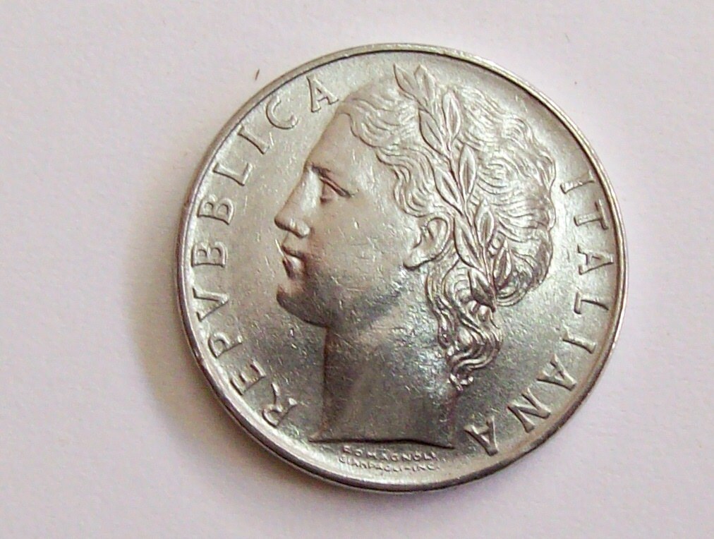 イタリア共和国　カナレット生誕300周年記念　5000リレ銀貨　1997 ヴィンテージ イタリア 1958 リラ 100 コイン イタリア共和国。ベイ