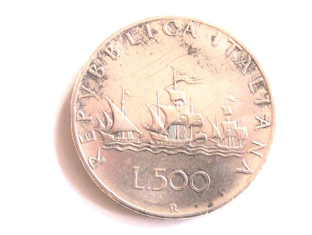 イタリア 500リラ 旧銀貨 船のデザイン1958年 【公式通販】