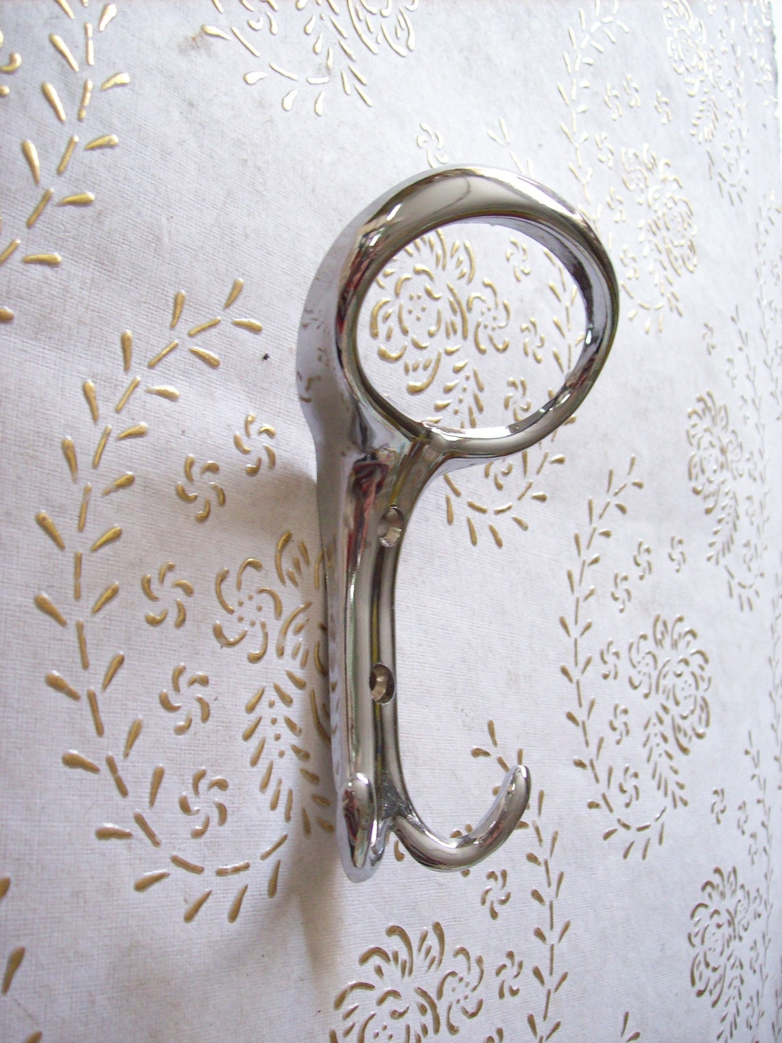 Vintage Italy High quality polished chrome iron wall hooks. | Etsy