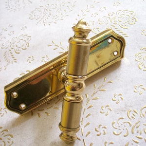 Vintage Italy ancient  handle for doors and windows in polished/satin brass of very high quality. Brass handles. Italian Designer.