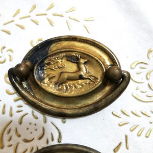 Vintage Italy ancient handle antique brass furniture in high quality.bronze leaf.shaded bronze.antique brass casting.oval brass pull.art.752