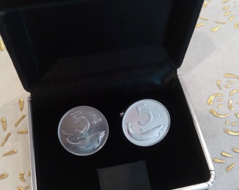 Boutons De Manchette Vintage ALP Italie - Ton Argenté - Années 50 - Occasion