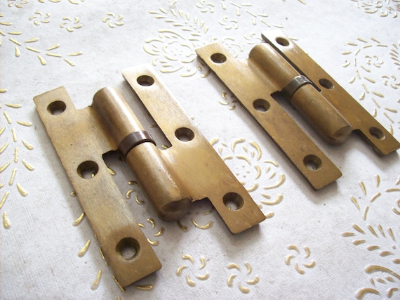 Italy Vintage Hinges Brushed Brass For Interior Doors Of Excellent Quality Mm 100x60 4x2 36 Inch Open Dx New Made In Italy Art 2005