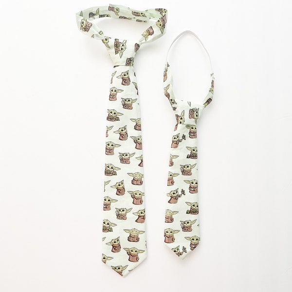 Baby Grogu, Star Wars, Mandalorian Themed Adjustable Infant/Toddler/Boys Neck Tie or Bow-Tie: 0-18 months, 2T-4T, 5T/6T, 7/8