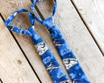 Blue Star Wars Themed Adjustable Infant/Toddler/Boys Neck Tie or Bow-tie; 0-18 months, 2T-4T, 5T/6T, 7/8