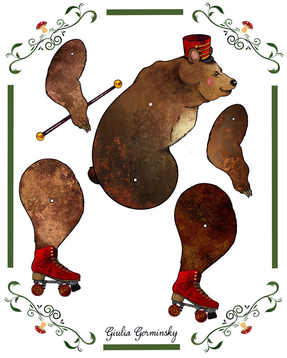 Articulated Printable Paper Circus Fun, Digital Download, Paper Dolls, Instant DIY Download ...