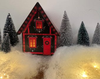 Printable Paper Christmas House, DIY Holiday Village (Digital Download)