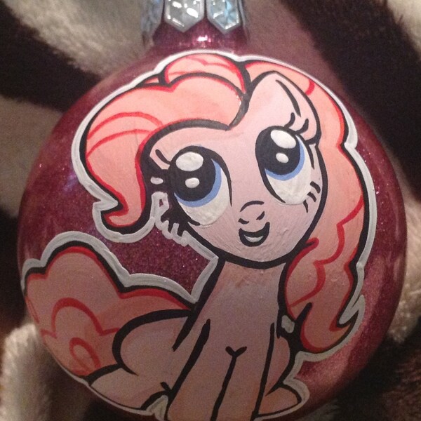 Hand-Painted Christmas Ornament (3") - Pinkie Pie
