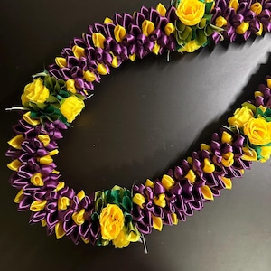 Lila Orchidee und gelbe Rose RIBBONLEI