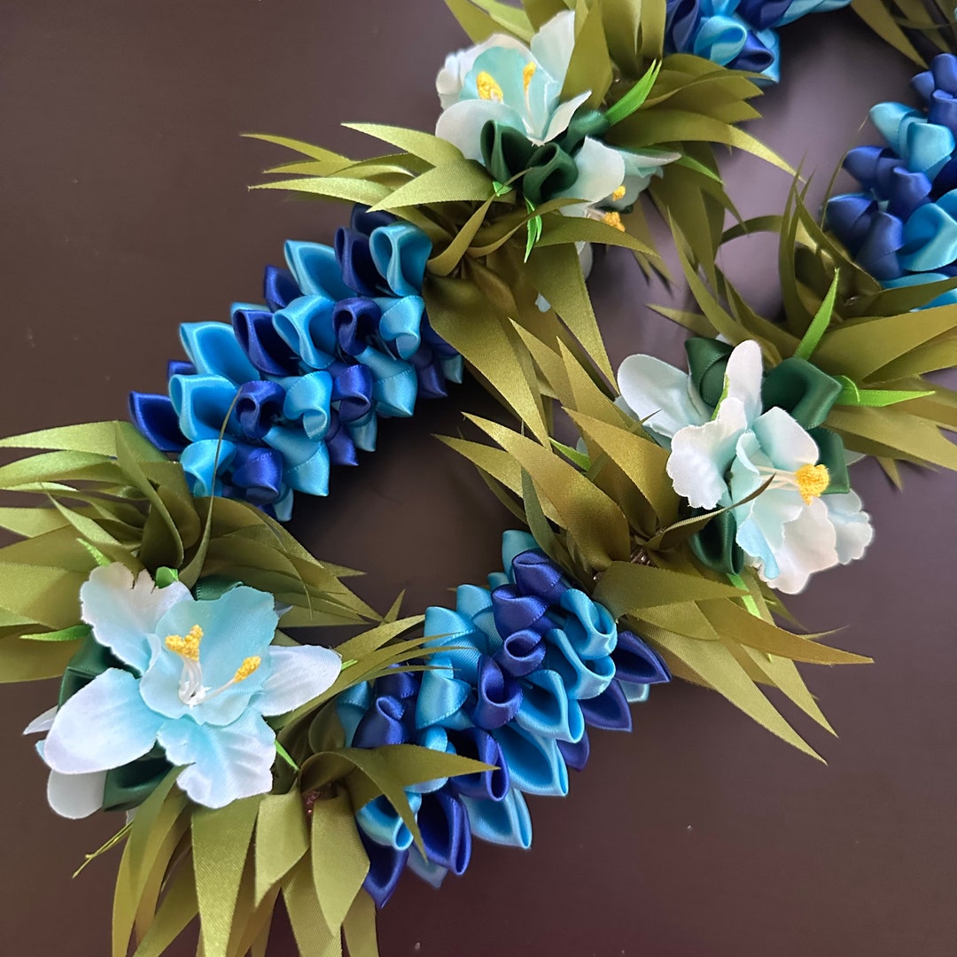 Royal Blue Orchid Lei Etsy