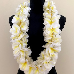 Hawaiian White plumeria artificial flowers lei custom order