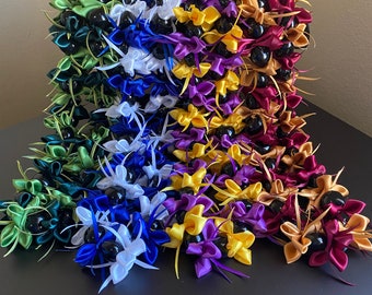 Orchid and kukui leaf lei