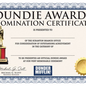 A4 Dundie Award (Digital File)