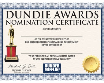 A4 Dundie Award (fichier numérique)