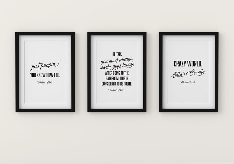 Bathroom Michael Scott Quotes digital Files Etsy