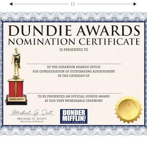 8.5x11 Dundie Award (digital File) - Etsy