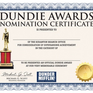 8.5x11 Dundie Award (Digital File)