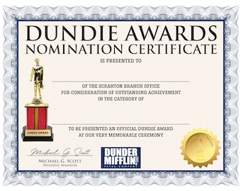 Prix Dundie 8.5x11 (fichier numérique)