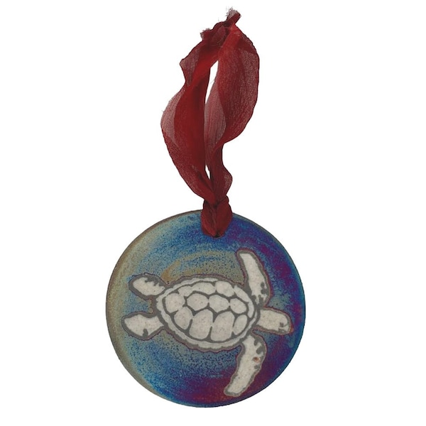 Meeresschildkröte Handbemalte Medaillon Keramik Ornament Hängende Dekoration