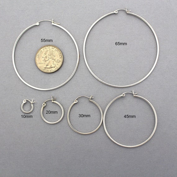 Sterling Silver Plain Round 1.5mm Hoop Earrings With Snap