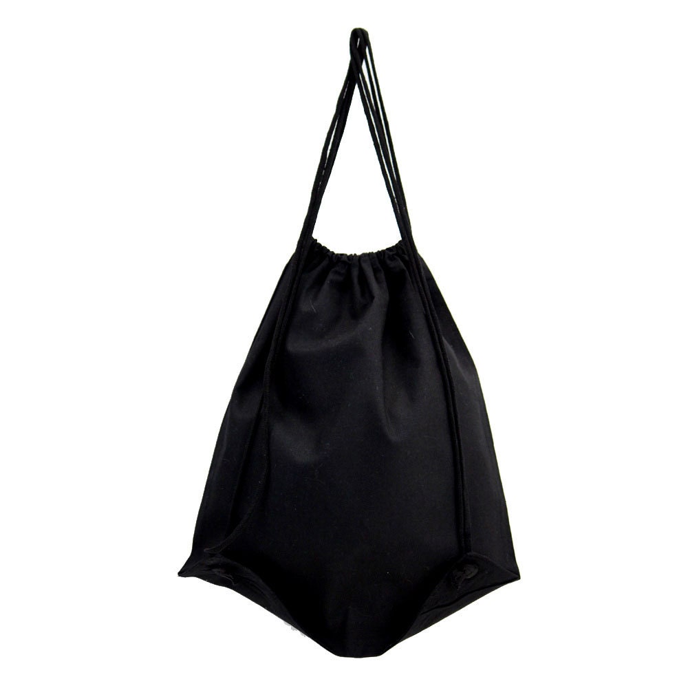 Black Tote Bag Drawstring Backpack Sack With White Mandala - Etsy