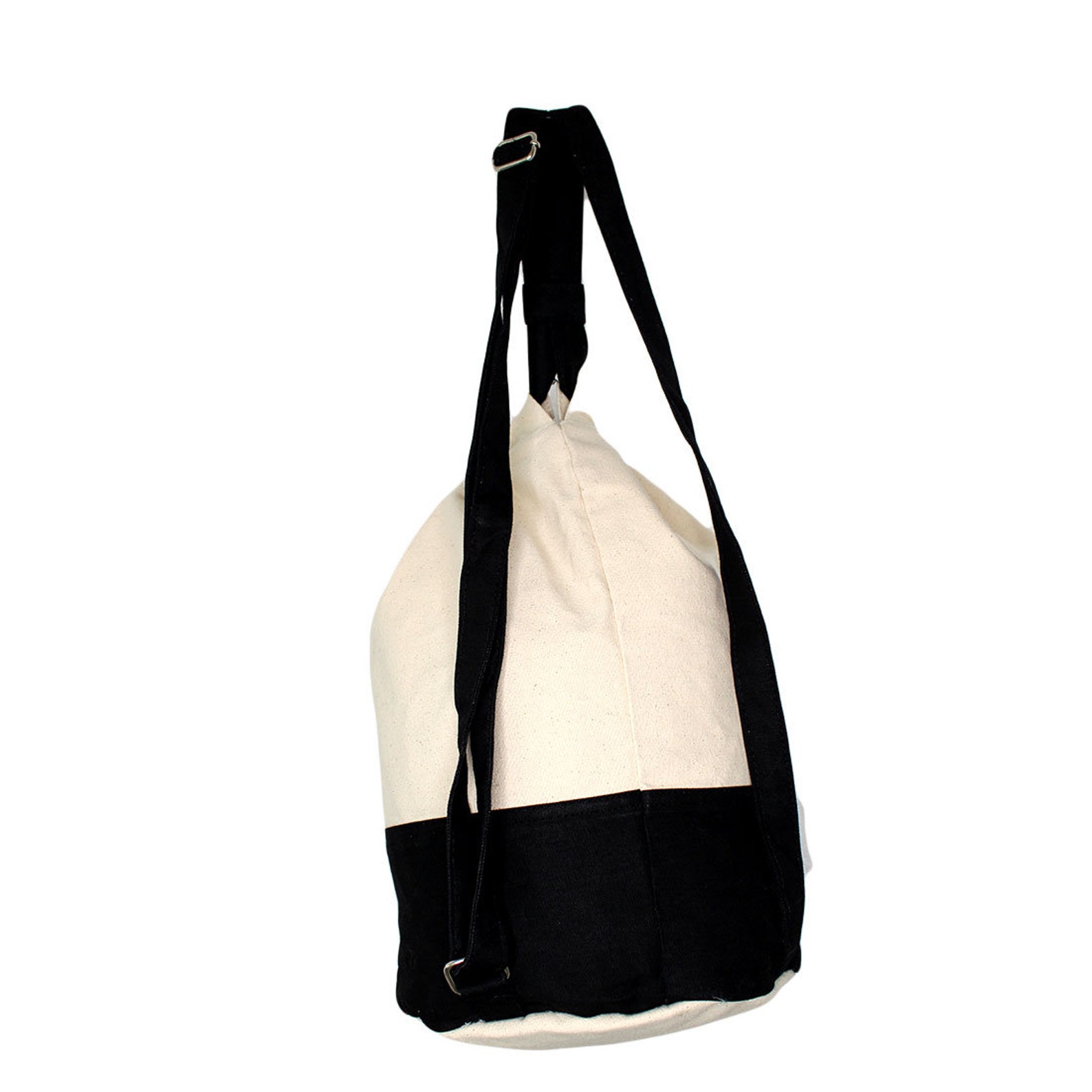 American Flag Design on Natural & Black Drawstring Duffel Backpack - Etsy