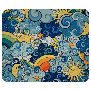 Computer Maus Pad Schreibtisch Accessoire Büro Dekor Wolken der Sonne und Regenbogen
