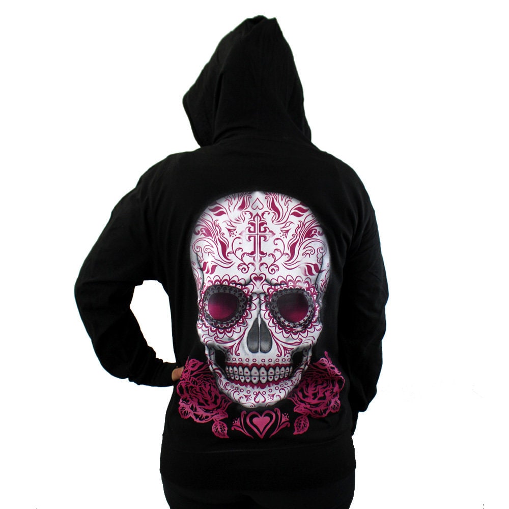 Pink Skull Hoodie - Etsy