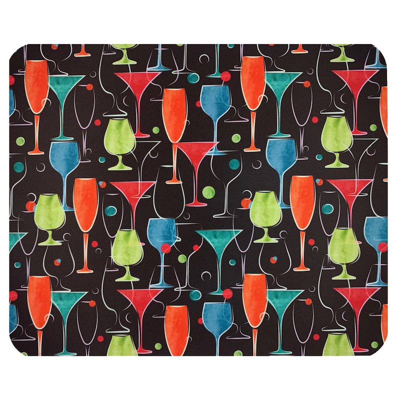Mouse Pad Mat Computer Desk Accessory Cocktail Time