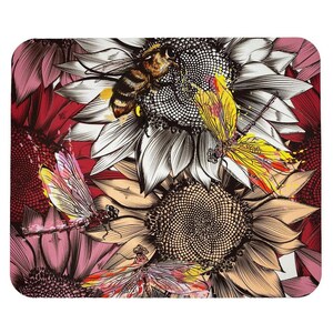 Thick Computer Mouse Pad Mat Home Accessory Office Decor Dragonfly Bee Sunflower Medley