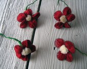 Pick One Rare 1800s Victorian Handmade Metal and Yarn Flower - Exquisite Detail (Ref A-4832 2 31 Box 5)
