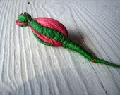 One Rare 1800s Victorian Handmade Metal and Yarn Bud - Exquisite Detail (Ref A-4832 1 11 Box 5)