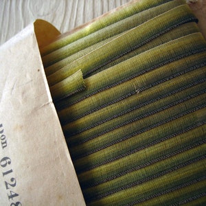 18 inches Antique Ombre Ribbon with Metallic Edge Ombre Shades of Green Narrow Width  (Ref:  A-5347  Box 1)