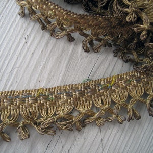 1/2 Yard Victorian Antique French Metallic Trim Lace with Patina (Ref: A-2994 Box 5)