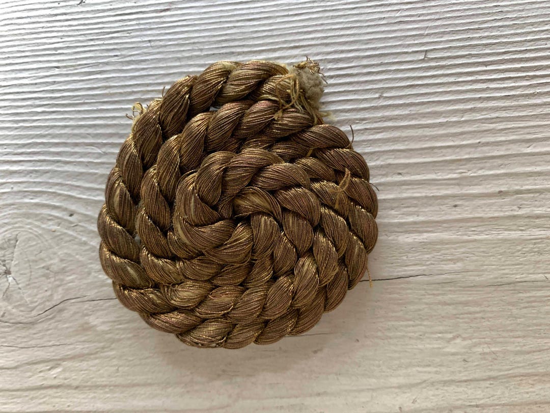 One Antique Metallic Rope Cord Applique Please Read Item Details Below ...