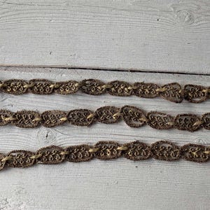 45 Inch Length Antique Victorian Slightly Shabby Metallic Trim Metallic Trim Please Read All Item Details Below (Ref A-7705 Box 9)