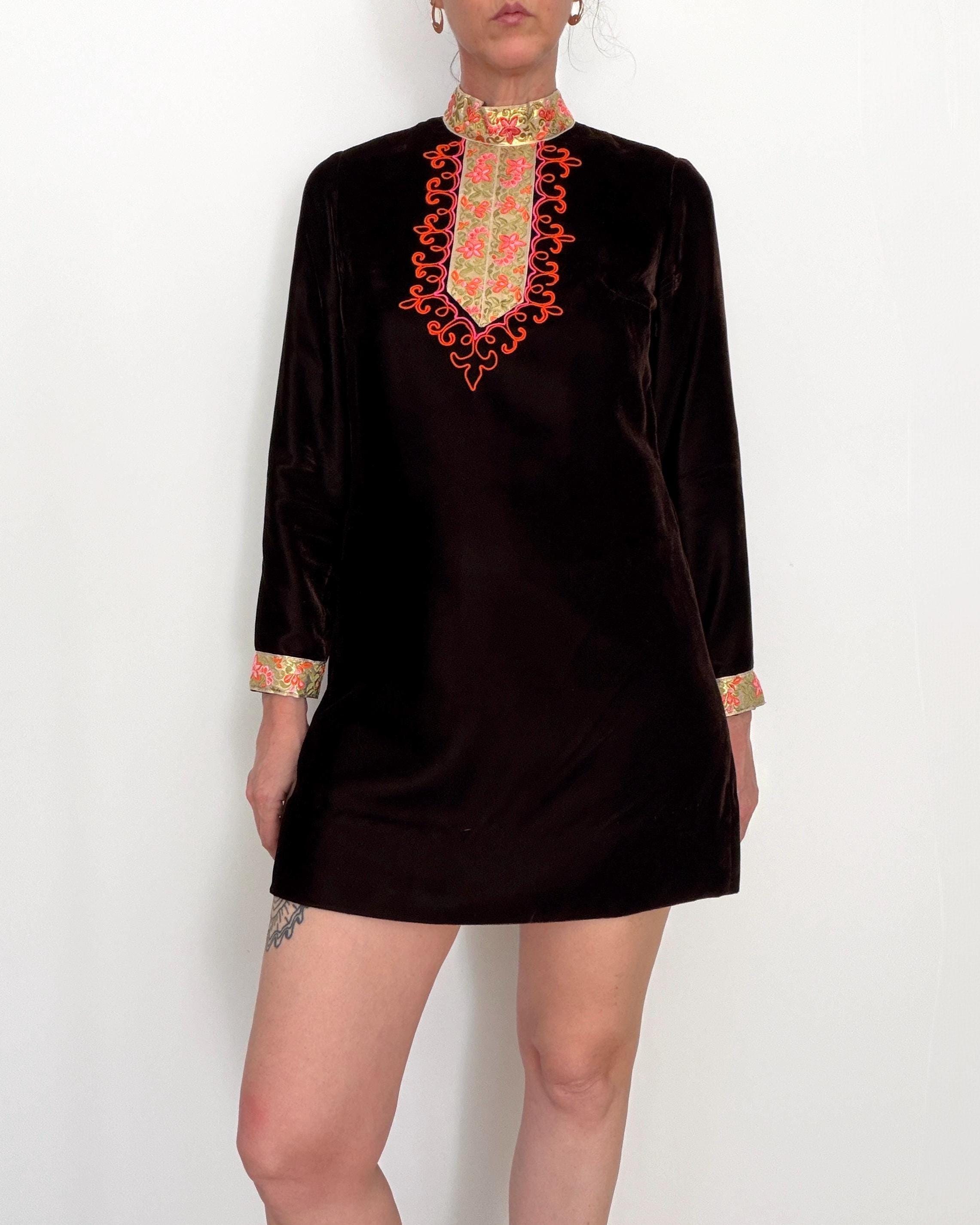 knee length dresses for ladies Velvet Bloom Cowl Mini Dress main image 0