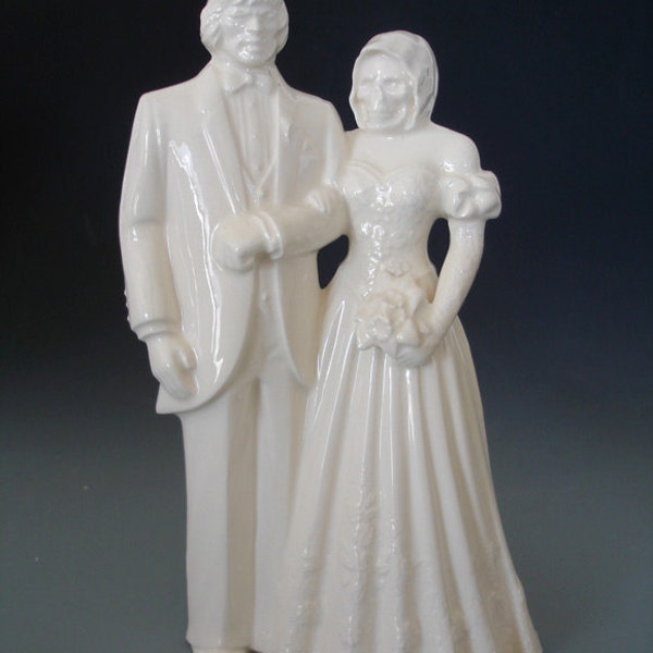 Groom Heman and Bride Skeletor getting Married  Sculpture or Wedding Cake Topper Figure