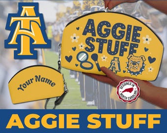 Personalized Aggie Stuff Cosmetic Bag | HBCU Makeup Pouch