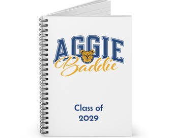 Personalized College Spiral Notebook, Aggie Baddie, Class of 2029