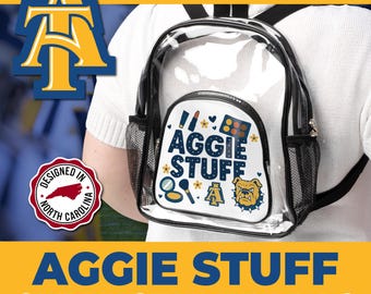 Mochila transparente para estadio NC A&T Aggie Pride – Bolsa para el día del partido de la HBCU