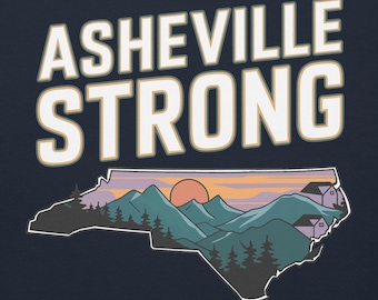 ASHEVILLE STRONG Unisex Hoodie Navy | Support Asheville North Carolina | Made in NC