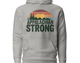APPALACHIAN STRONG | WNC Mountains | Bluza z kapturem unisex Heart Sunset Asheville Boone App