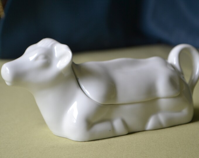 Butter Dish All White Cow Butter Dish With Lid and Handle Etsy