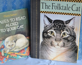 books, "Tales To Read Aloud to Your Cat" and  Book 2 is "The Folktale Cat" with stories and art pencil drawings.