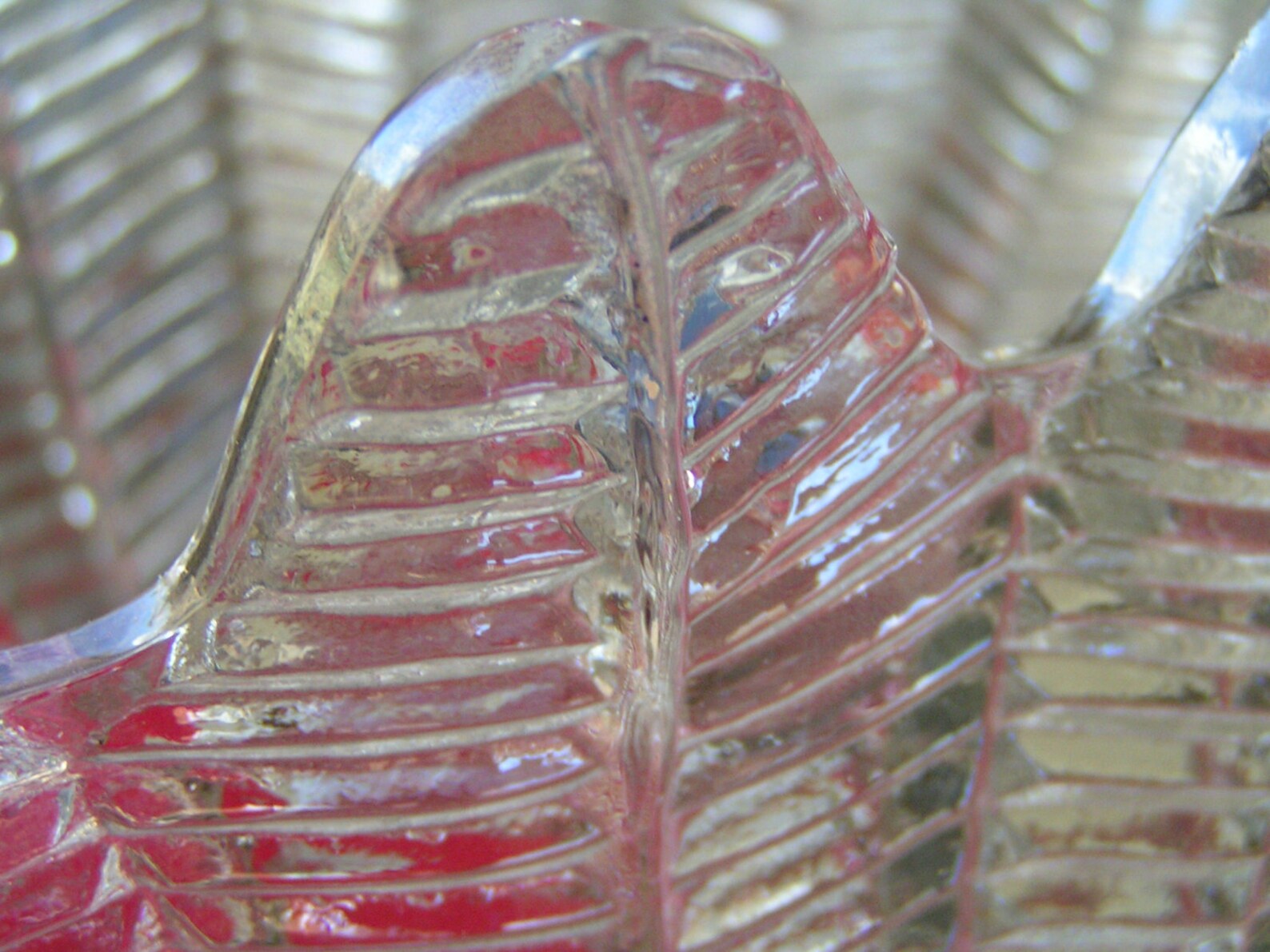 Large Clear Glass Feather Basket with Handle Old Vintage and Etsy