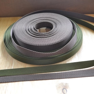 1/2&quot; Nylon Webbing: Golden Brown & Olive Drab - Dog Collars, Straps