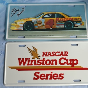 Vintage Nascar License Plate: Ernie Irvan #4 Kodak Car